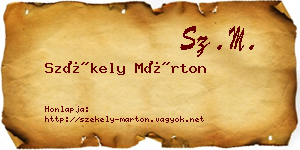 Székely Márton névjegykártya