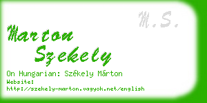 marton szekely business card