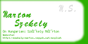 marton szekely business card